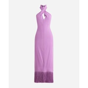 J. Crew Collection halter-neck fringe-hem dress in crepe